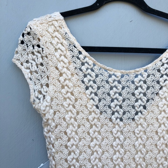 Free People Crochet cream body con dress small - Picture 4 of 7